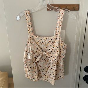 Madewell Tie-Front Cami Top in Terrazzo